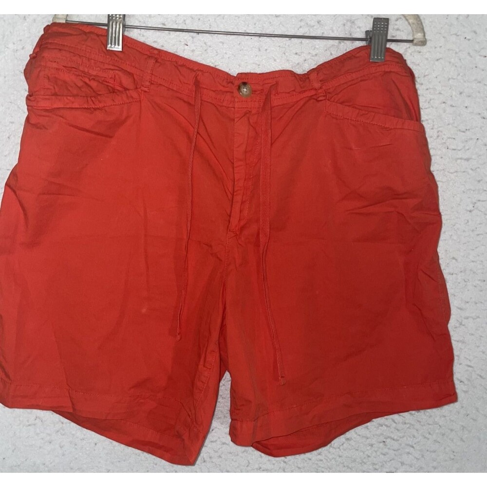 Lauren Jeans Co Shorts Womens sz 16 Orange Drawstring Casual Lounge Pockets
